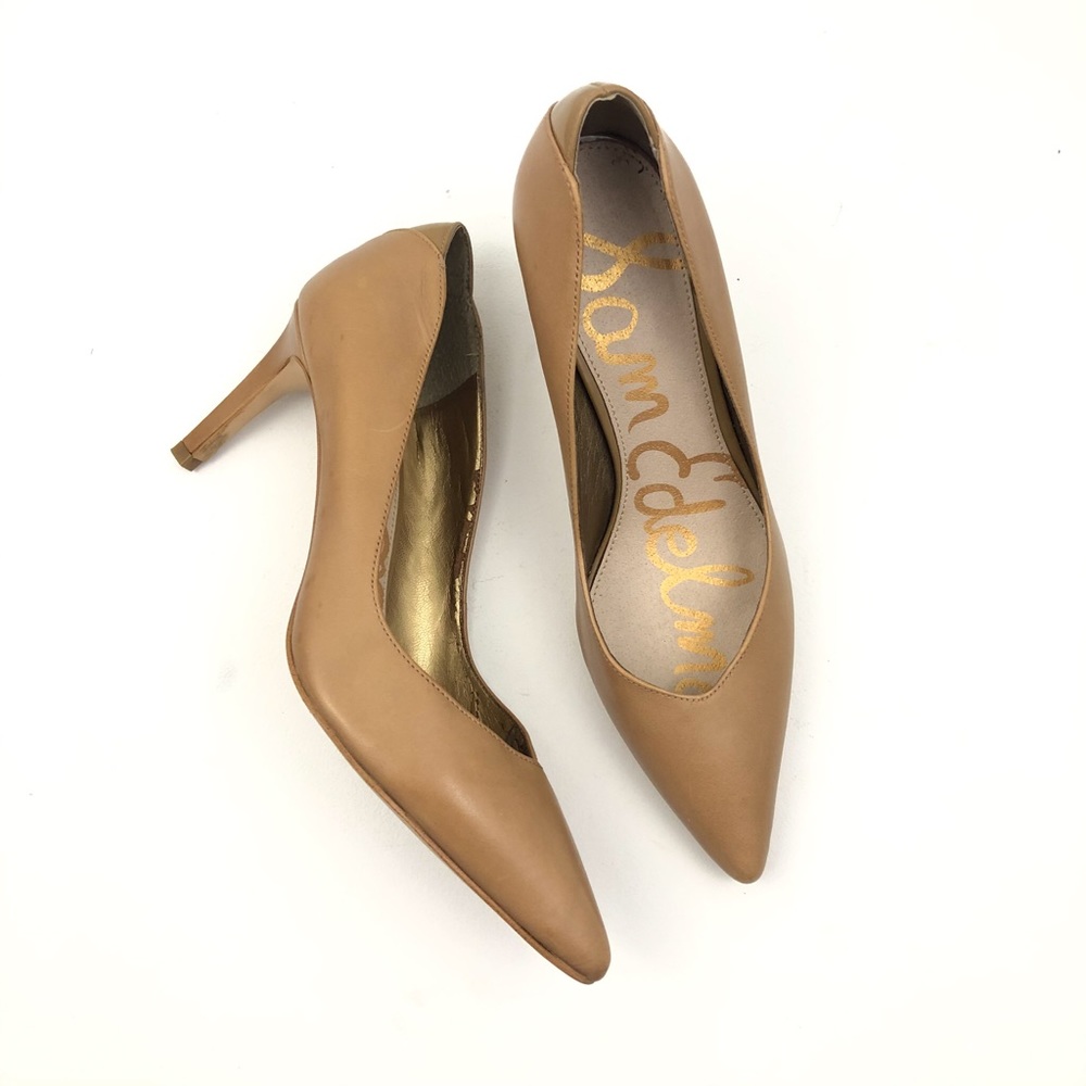 Sam Edelman tan leather pointed toe heels size 8